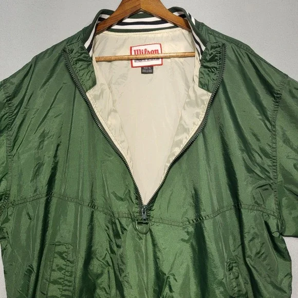 Vintage Wilson Jacket Mens XL Green Authentic Outerwear Pullover Nylon - Picture 9 of 13